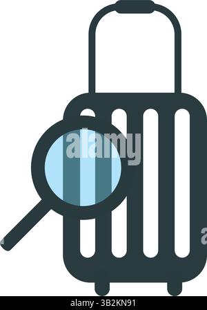 Suitcase luggage inspection. Airport luggage inspection. Vector. Stock Vector