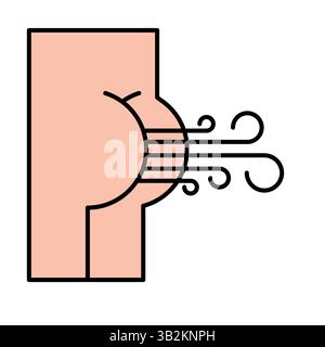 Farting sign symbol. Fart icon. Stock Vector