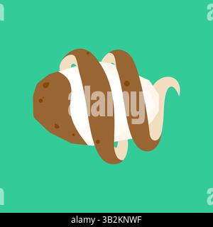 Peeling potatoes isolated. Potatos peelings. Vector illustration Stock Vector