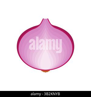 Red Onion bulb sign icon. Onion slice isolated. Vegetable symbol Stock Vector