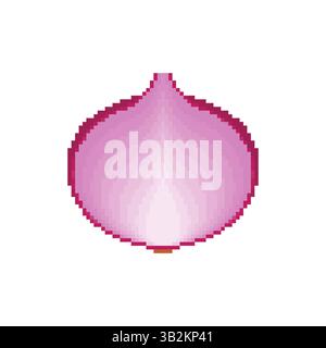 Red Onion bulb sign icon. Onion slice isolated. Vegetable symbol Stock Vector