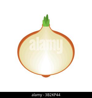 Onion bulb sign icon. Onion slice isolated. Vegetable symbol Stock Vector