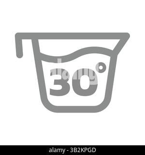 Wash at 30 degrees vector icon. Stock Vector