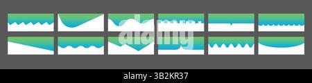 Green dividers shapes vector set. Stock Vector