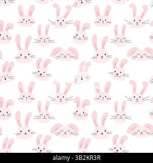 Happy Easter seamless pattern of cute rabbit Stock Vector