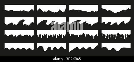 Header dividers collection with drops, waves and geometric shapes Stock Vector