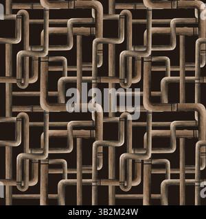 Interlocking copper pipes plumbing pipeline with connectors seamless ...