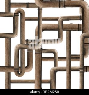 Interlocking copper pipes plumbing pipeline with connectors seamless ...