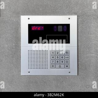 Door access control. Security Concept. Video entrance doorbell in the entry of a modern house. Digital door lock security systems Stock Photo
