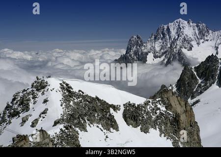 Route of the Glaciares Mont Blanc. Stock Photo