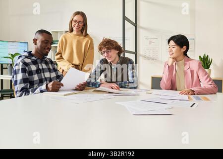 Diverse Group of Students Studying Foreign Languages Together Stock Photo