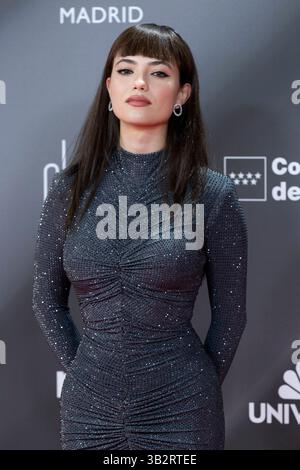 Gabriela Andrada attended Platino Awards 2025 red carpet at Palacio