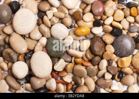 Colored rocks in a close up view Stock Photo