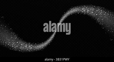 An elegant depiction of an infinity symbol created with sparkling elements against a black backdrop. Stock Vector