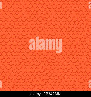 Abstract fish scale seamless pattern in orange and red colors. Vector seamless background with Irregular hand drawn zig zag lines. Perfect for Stock Vector
