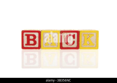 Colorful educational wooden toy blocks with back Stock Photo