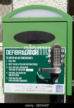 Wall mounted Defibrillator UK Stock Photo