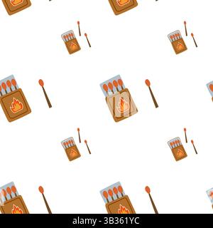 A box of matches seamless pattern Stock Vector