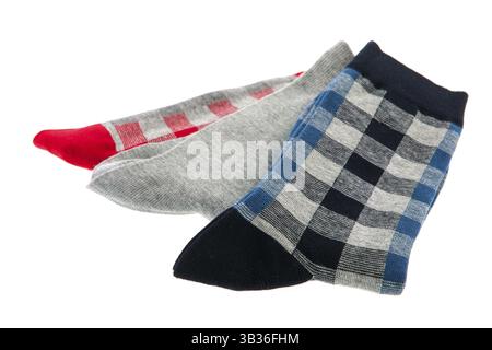 Red, blue and gray socks Stock Photo