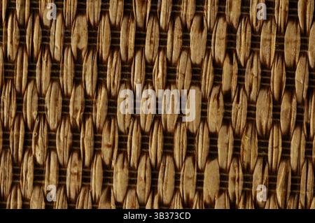 Photo of Brown Textured Braided Vimini Wood Background Stock Photo