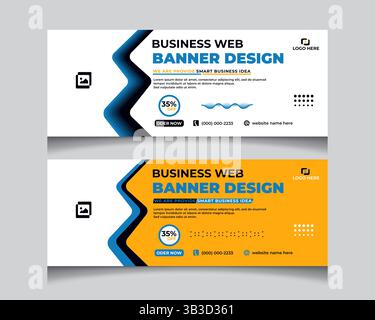 Banner design for web businesses, creative social media banner design, template design, Stock Vector