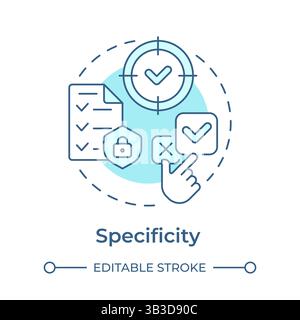 Specificity soft blue concept icon Stock Vector