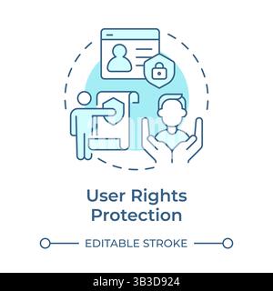 User rights protection soft blue concept icon Stock Vector