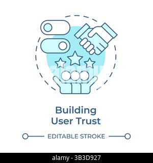 Building user trust soft blue concept icon Stock Vector