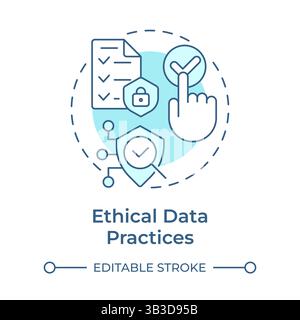 Ethical data practices soft blue concept icon Stock Vector