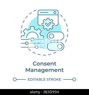 Consent management soft blue concept icons Stock Vector Image & Art - Alamy