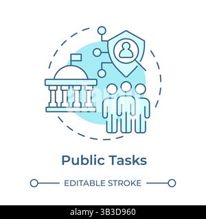 Public tasks soft blue concept icon Stock Vector