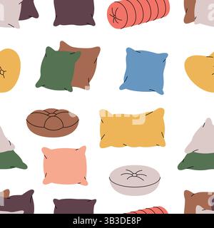 Pillows pattern. Orthopedic pillows for sleeping. Vector illustration. Stock Vector