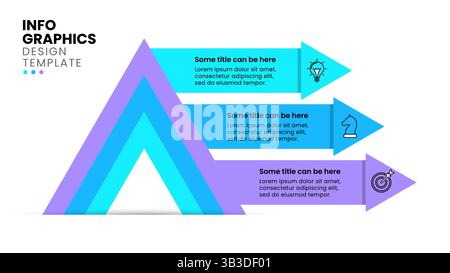 Infographic template with icons and 3 options or steps. Triangle. Can be used for workflow layout, diagram, banner, webdesign. Vector illustration Stock Vector
