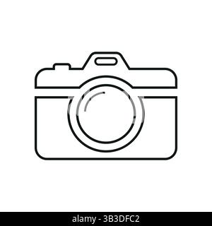 Minimalist Camera Icon Vector or Black Silhouette Photography Symbol Stock Vector