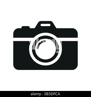 Minimalist Camera Icon Vector or Black Silhouette Photography Symbol Stock Vector
