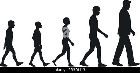 Silhouettes of Diverse Men and Women Walking – Minimalist Urban Vector Art Silhouttes Stock Vector