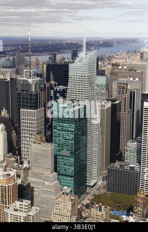 Aerial shot of midtown and Bryant Park in New York City USA Stock Photo ...