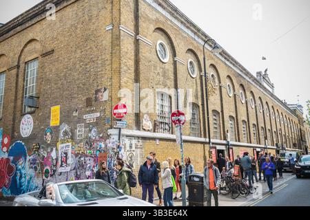 London, UK - 18 October, 2024 - Many tourist outside the Old Truman Brewery at Brick Lane Stock Photo