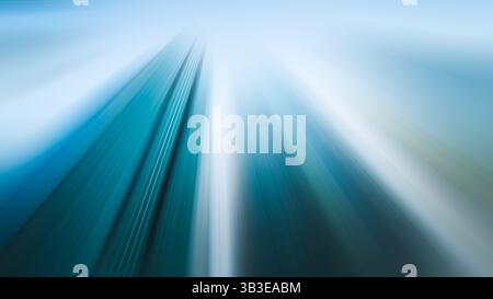 Abstract blue light streaks creating speed and motion blur . Blue Rays Zoom in Motion Effect, Light Color Trails . This is a modern abstract Stock Photo