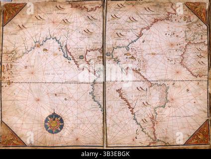 1562 map of North and South America by Spaniard, Diego Gutiérrez. Map ...