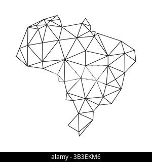 Brazil low poly origami style map. Geometric map simple abstract tech style. Stock Vector
