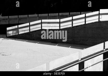 Ramp with glass railing Stock Photo