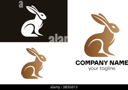 Minimalist Bunny Logo Design for Organic, Pet, or Eco-Friendly Brands Stock Vector