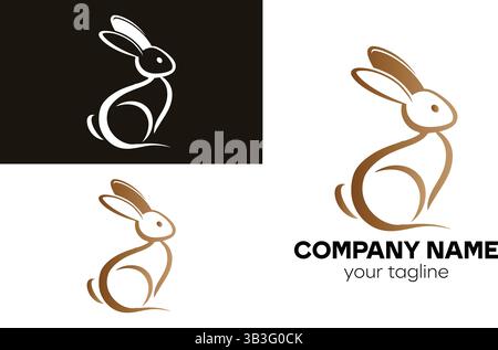 Bunny Logo Design for Organic Pet or Pet Shops Stock Vector