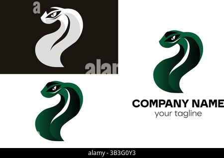 Sleek Stylized Snake Head Logo Design for Reptile, Nature, and Exotic Animal-Related Brands Stock Vector