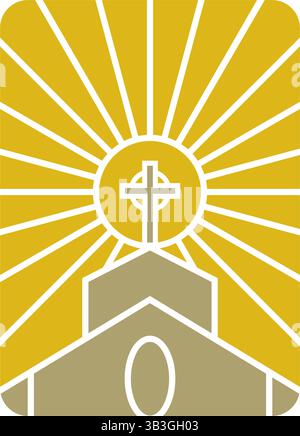 Church symbol logo design template Stock Vector