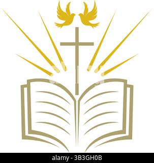 Church symbol logo design template Stock Vector