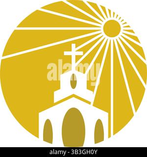 Church symbol logo design template Stock Vector
