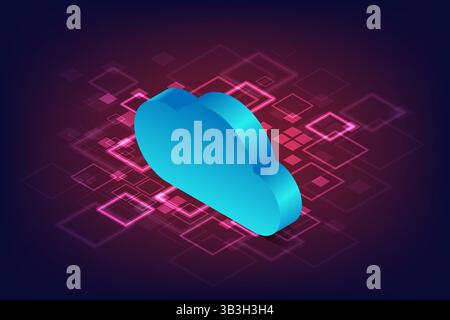 Cloud Storage data connections digital security, network technology innovation concept, Vector illustration Stock Vector