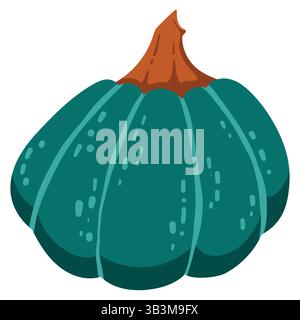 Decorative autumn pumpkin isolated on white background. Fall harvest gourds. Element for autumn design, thanksgiving invitation or banner Stock Vector